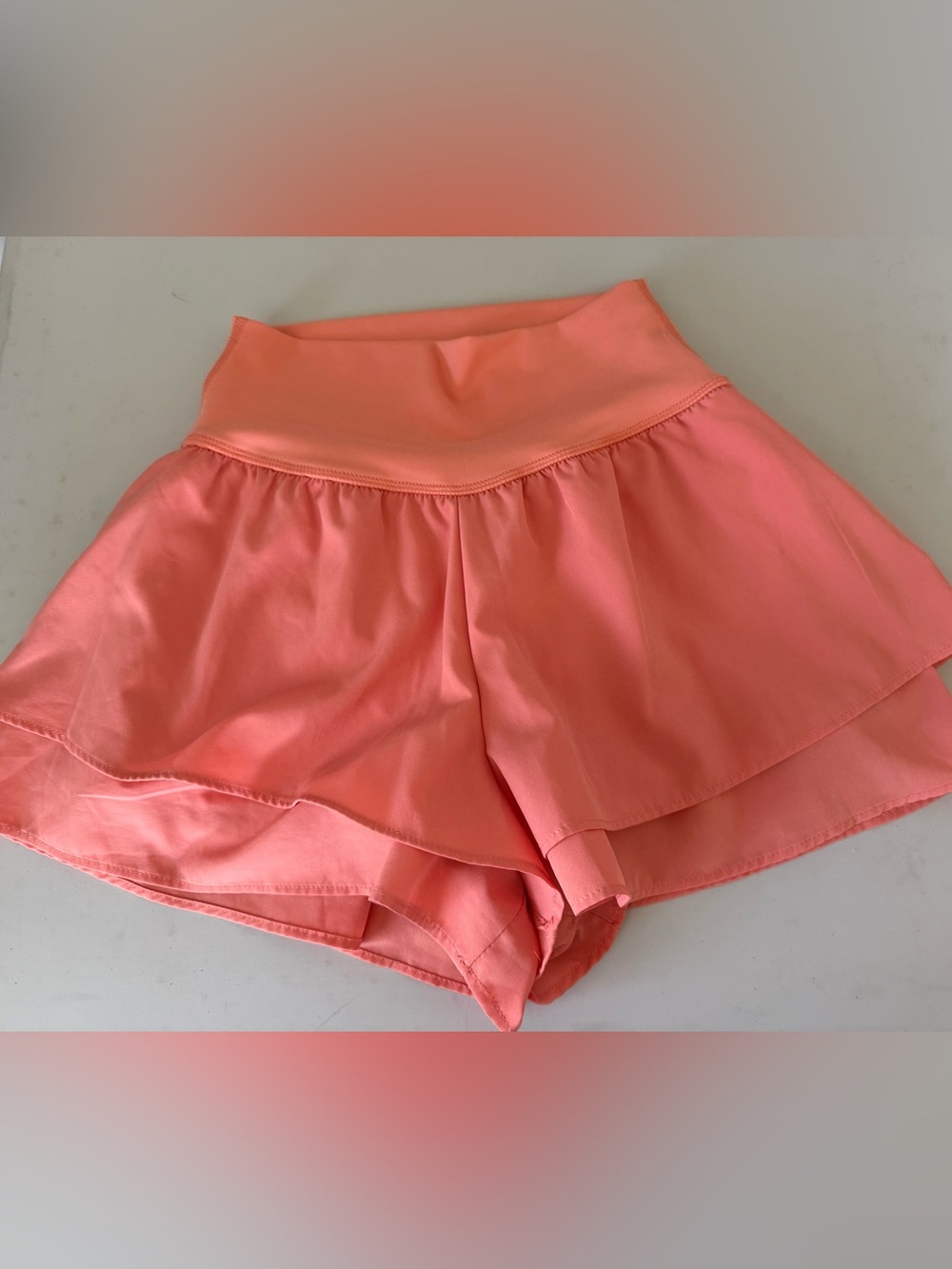 Yogalicious Coral Layered Athletic Shorts small